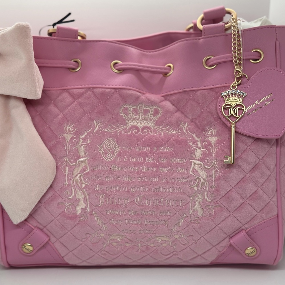 Juicy Couture Pink Quilted Tale Daydreamer  Tote
